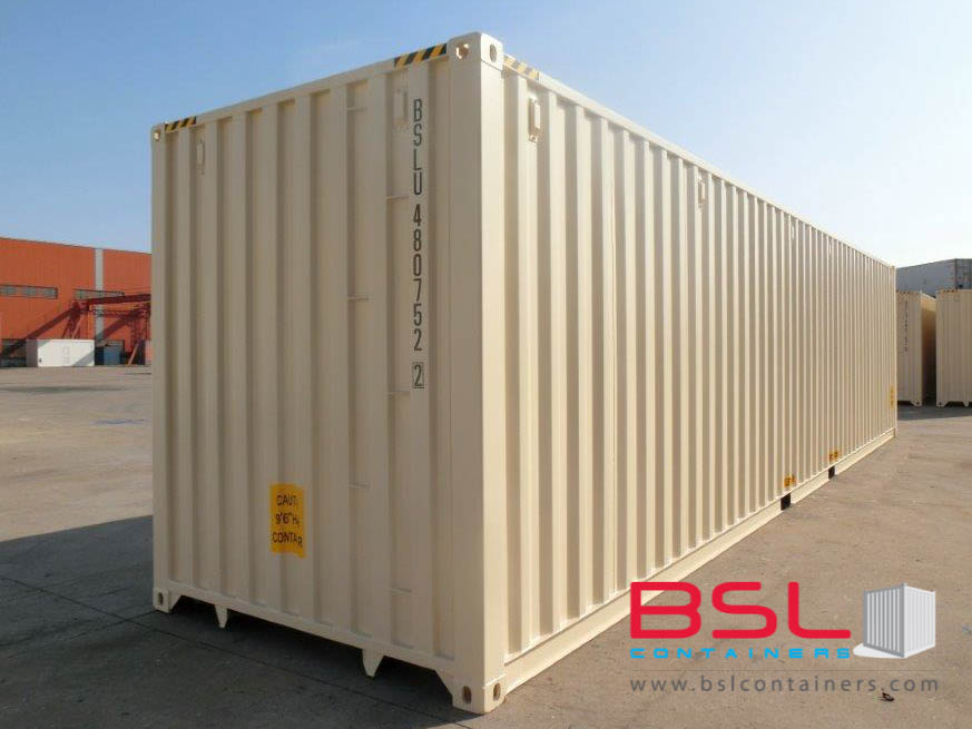 40' High Cube ISO New Build One Trip Shipping Containers in RAL1015 ...