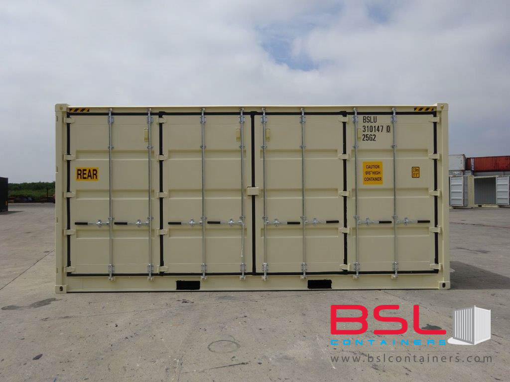 20'HCOS ISO New Build One Trip Shipping Containers in RAL1015 Beige ex Houston - eSHOP - BSL CONTAINERS 