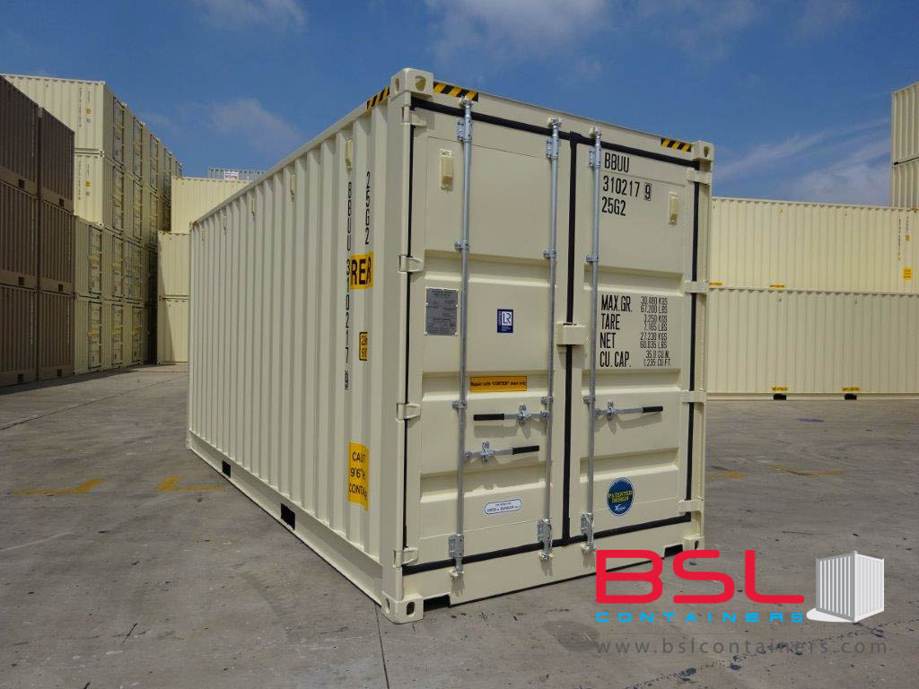 20'HCOS ISO New Build One Trip Shipping Containers in RAL1015 Beige ex New York - eSHOP - BSL CONTAINERS 