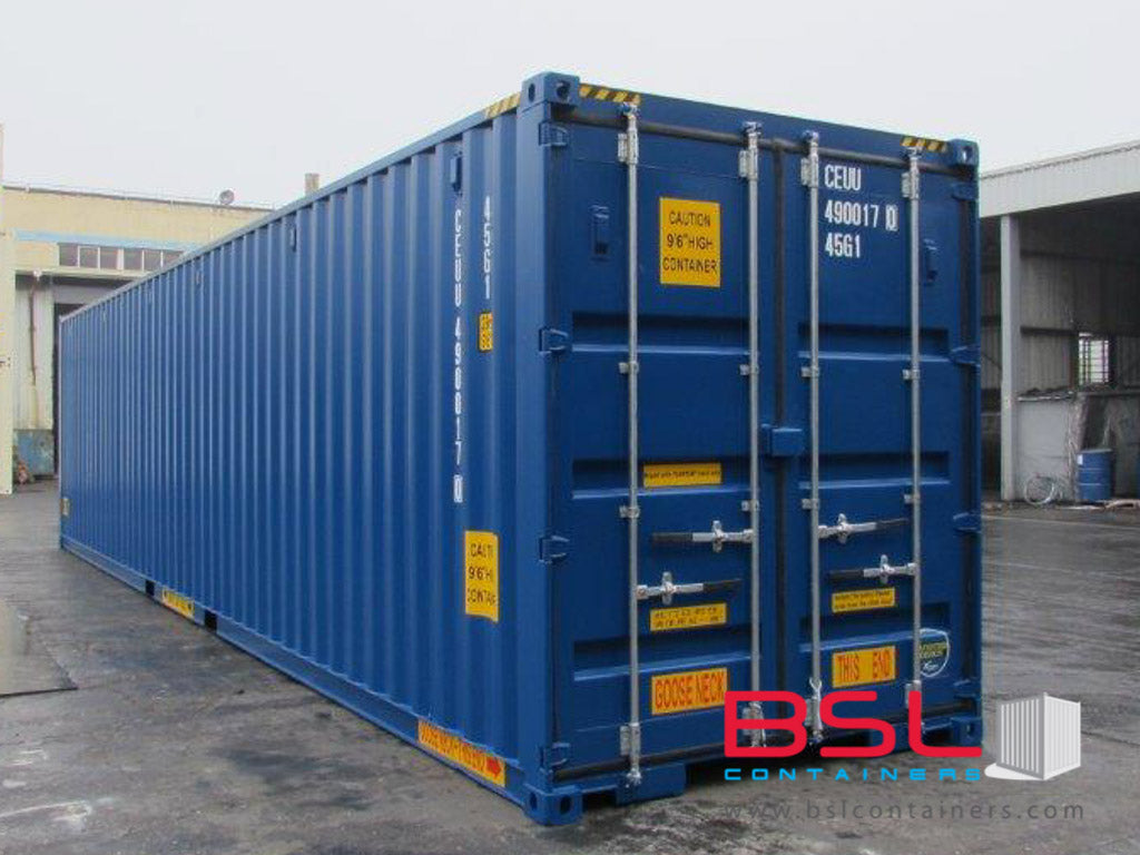 40'HCDD ISO New Build One Trip Shipping Containers in RAL5010 ex Hamburg - eSHOP - BSL CONTAINERS 