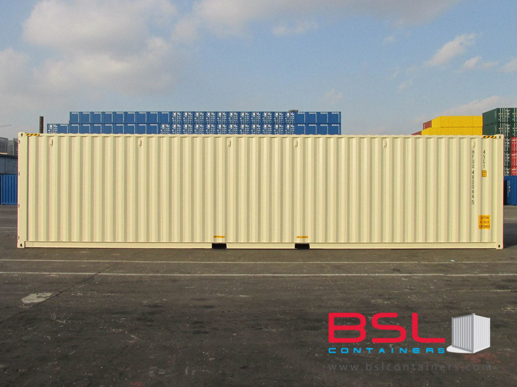 40' High Cube ISO New Build One Trip Shipping Containers in RAL1015 Beige ex Yangon (40'HC) - eSHOP - BSL CONTAINERS 