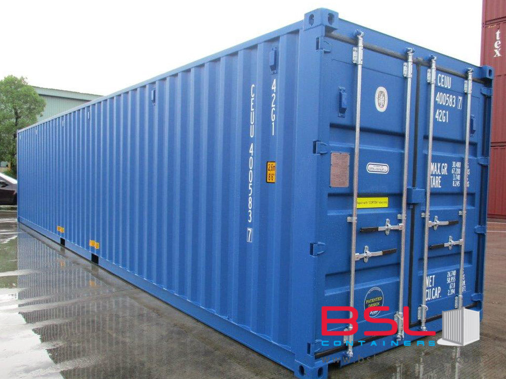 40'GP ISO New Build One Trip Shipping Containers in RAL5010 Blue ex Valencia - eSHOP - BSL CONTAINERS 