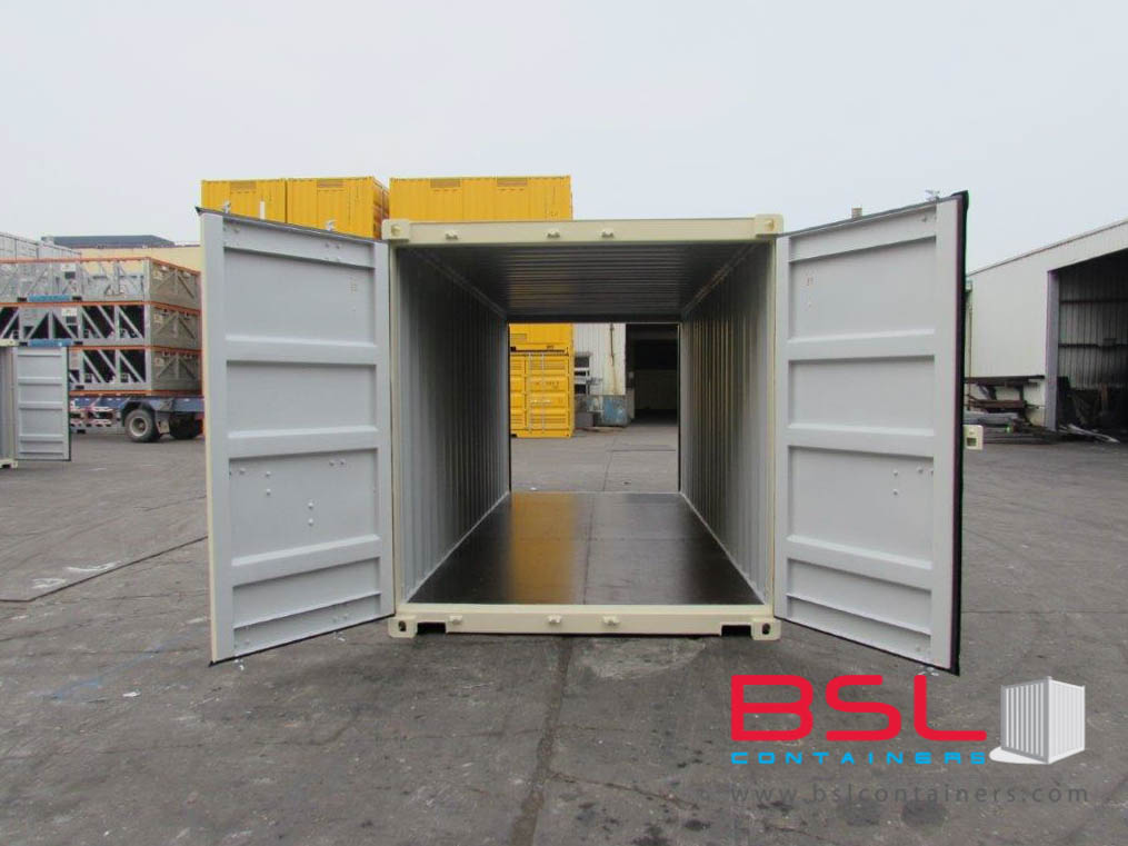 20'DD ISO New Build One Trip Shipping Containers in RAL1015 Beige ex Montreal - eSHOP - BSL CONTAINERS 