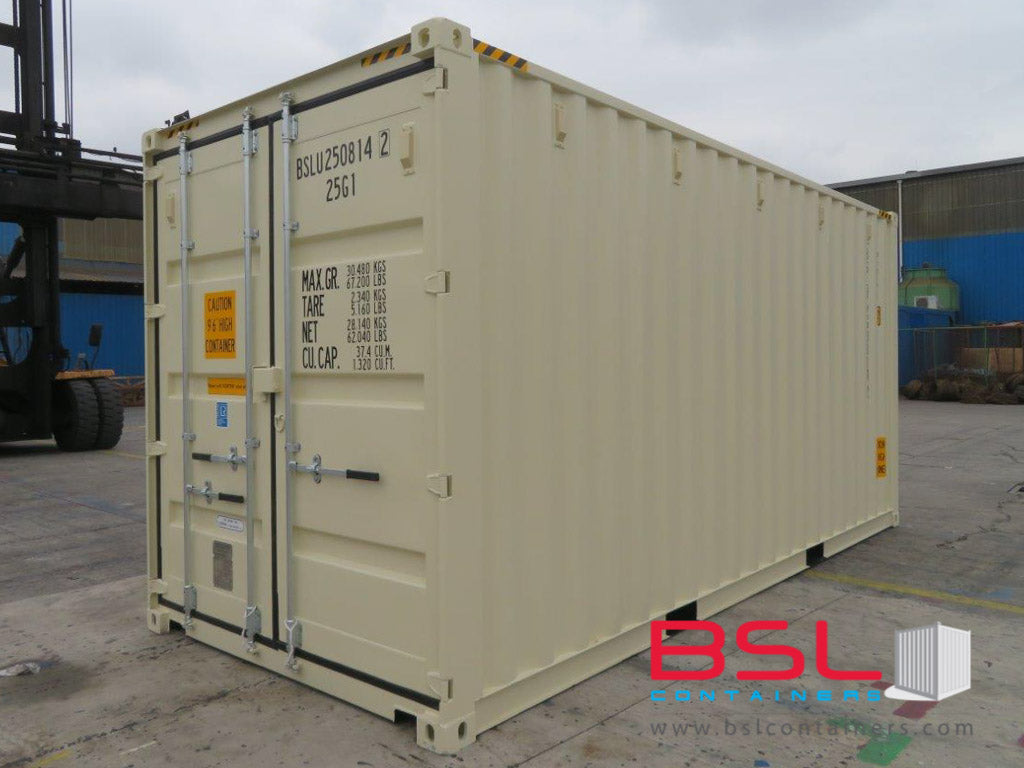 20'HC ISO New Build One Trip Shipping Containers in RAL1015 Beige ex Toronto - eSHOP - BSL CONTAINERS 