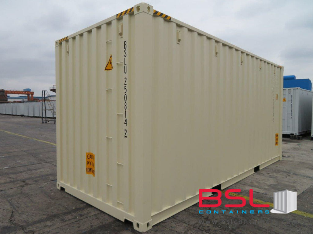 20'HC ISO New Build One Trip Shipping Containers in RAL1015 Beige ex Toronto - eSHOP - BSL CONTAINERS 