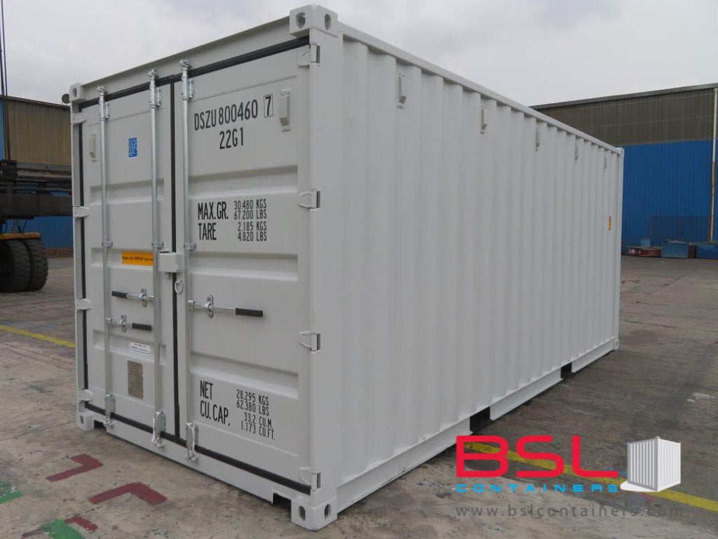 20' ISO New Build One Trip Shipping Containers in RAL7035 light Grey ex Atlanta (20'GP) - eSHOP - BSL CONTAINERS 