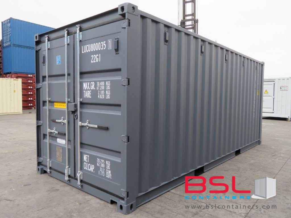 20'GP ISO New Build One Trip Shipping Containers in RAL7015 Grey ex Valencia - eSHOP - BSL CONTAINERS 