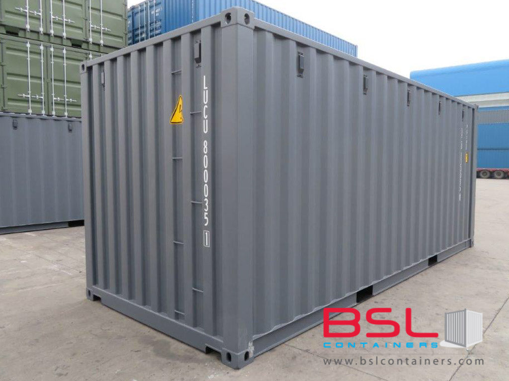 20'GP ISO New Build One Trip Shipping Containers in RAL7015 Grey ex Kristiansand - eSHOP - BSL CONTAINERS 