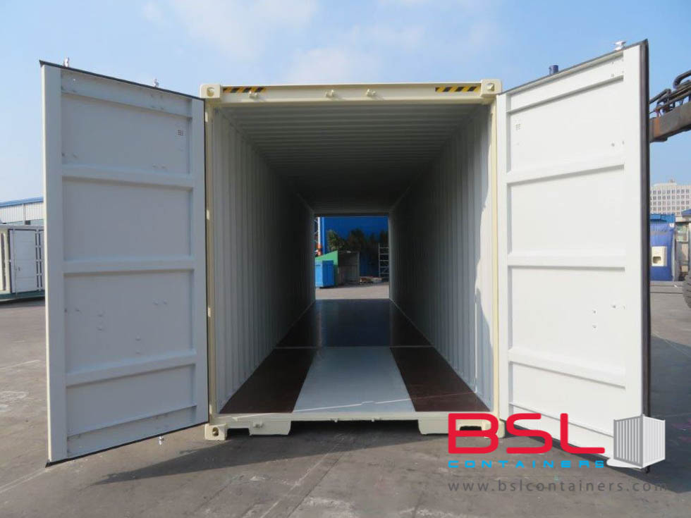 UPCOMING 40'HCDD ISO New Build One Trip Shipping Containers in RAL1015 Beige ex Miami - eSHOP - BSL CONTAINERS 