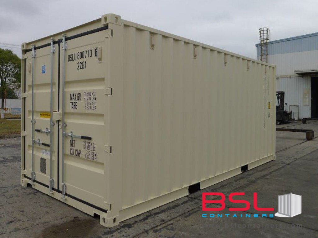 20' ISO New Build One Trip Shipping Containers in RAL1015 Beige ex Port Kelang (20'GP) - eSHOP - BSL CONTAINERS 