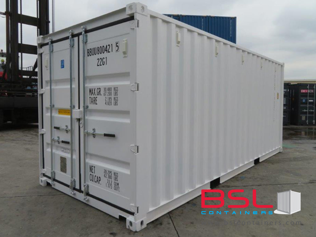 20'GP ISO New Build One Trip Shipping Containers in RAL9003 White ex Hamburg - eSHOP - BSL CONTAINERS 