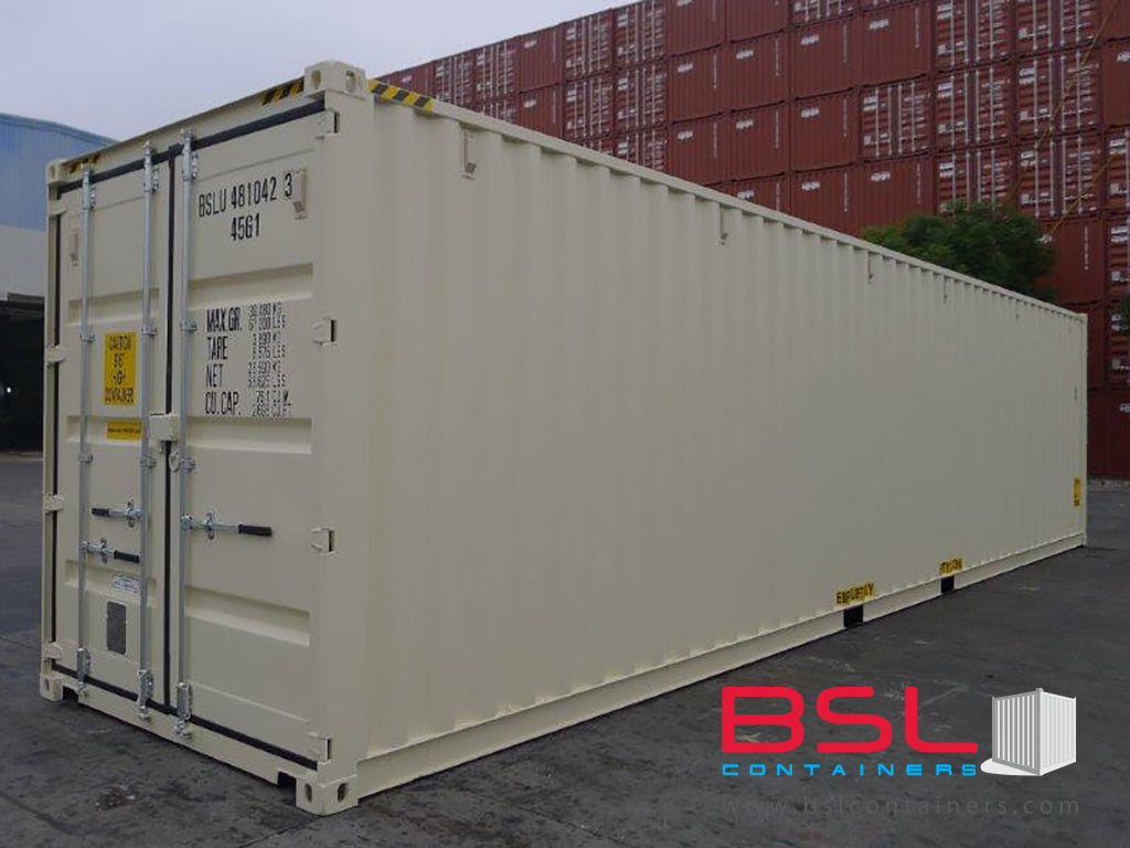 UPCOMING 40' High Cube ISO New Build One Trip Shipping Containers in RAL1015 Beige ex Norfolk (40'HC) - eSHOP - BSL CONTAINERS 